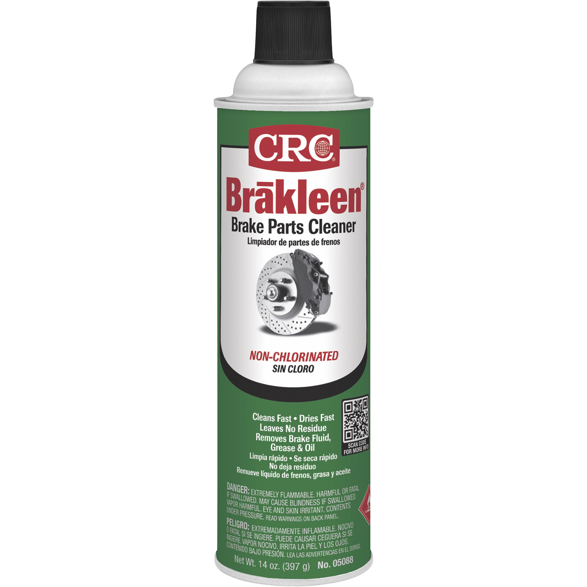 CRC Brakleen Brake Parts Cleaner, Non-Chlorinated, 14oz., Model# CRCC05088
